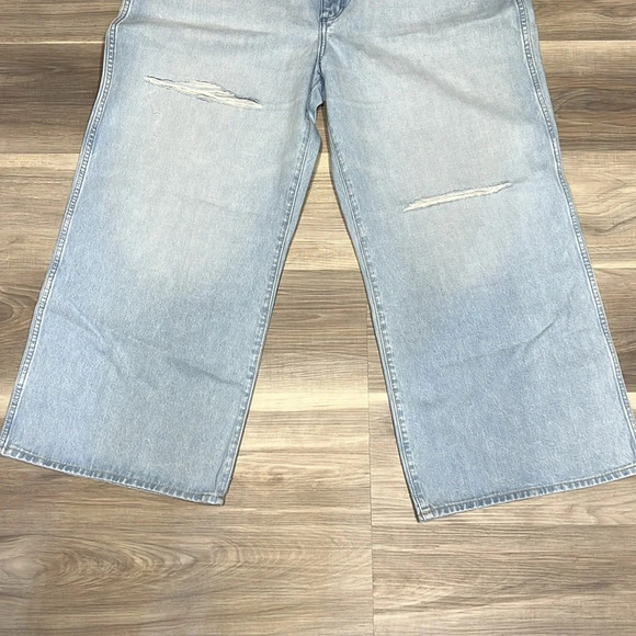 Wrangler high rise wide leg blue denim jeans size 35 PLUS NEW NWT - Picture 4 of 9